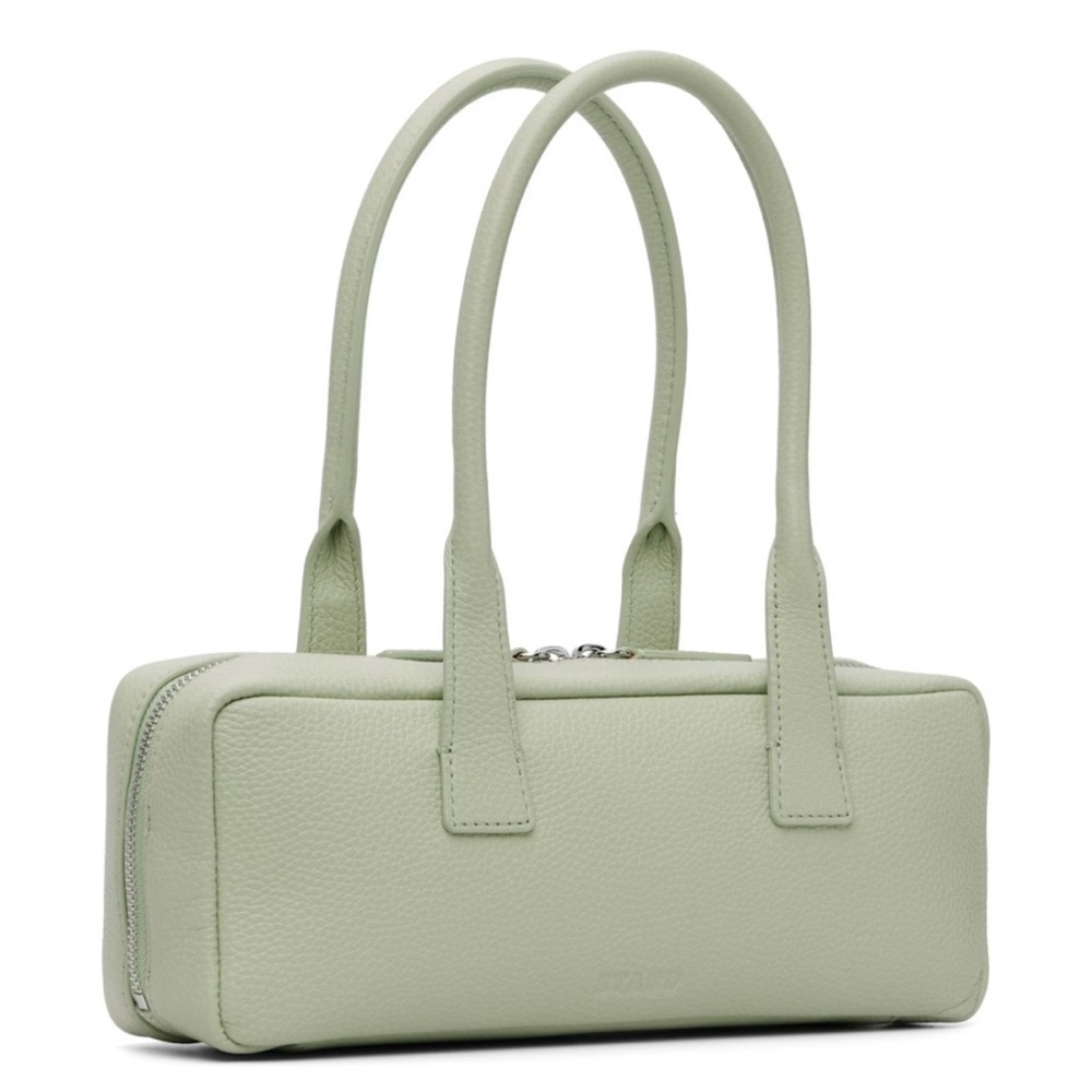 staud the dude shoulder bag in green leather nib